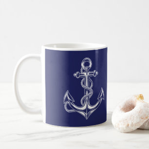 Nautic Anchor and Rope Blue Kaffeetasse