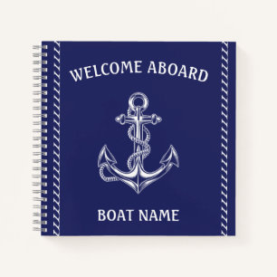 Nautic Anchor and Rope Blue Notizblock