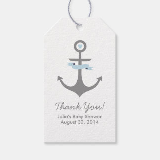Nautic Anchor Baby Dusche Fevor Tags Light Blue Geschenkanhänger