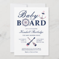 Nautic Anchor Baby On Board Girl Baby Dusche