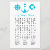 Nautic Anchor Baby Shooter Word Search Game (Vorderseite)