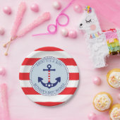 Nautic Anchor Baby Shower Boy Patriotic Pappteller (Party)