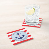 Nautic Anchor Baby Shower Boy Patriotic Rechteckiger Pappuntersetzer (Vor Ort)
