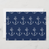 Nautic Anchor Baby Showroom Navy Blue Einladung (Rückseite)