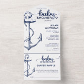 Nautic Anchor Babydusche Windelwanne All In One Einladung (Innen Boden)