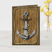 Nautic Anchor Birthday Karte (Gelbe Blume)