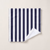 Nautic Anchor Blue White Sailing Sailor Badhandtuch Set (Waschlappen)