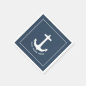 Nautic Anchor Boat Name Napkins Serviette (Ecke)