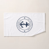 Nautic Anchor Boat Name Navy Blue Boating Swag Handtuch (Handtuch)
