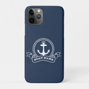 Nautic Anchor Boat Name Navy Blue Case-Mate iPhone Hülle