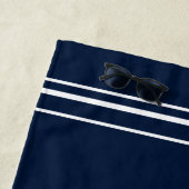 Nautic Anchor Boat Name Navy Blue Custom Strandtuch (Beispiel)