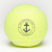 Nautic Anchor Boat Name Navy Blue Custom Tennisbälle (Vorderseite)
