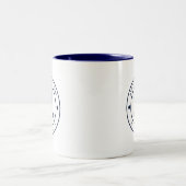 Nautic Anchor Boat Name Navy Blue Custom Zweifarbige Tasse (Mittel)