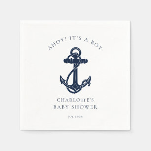 Nautic Anchor Boy Baby Shooting Paper Serviette