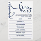 Nautic Anchor Brautparty Game Honey Do (Vorderseite)