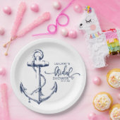 Nautic Anchor Brautparty White Pappteller (Party)
