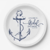 Nautic Anchor Brautparty White Pappteller (Vorderseite)