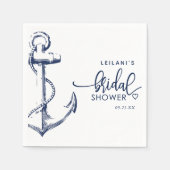 Nautic Anchor Brautparty White Serviette (Vorderseite)