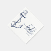 Nautic Anchor Brautparty White Serviette (Ecke)