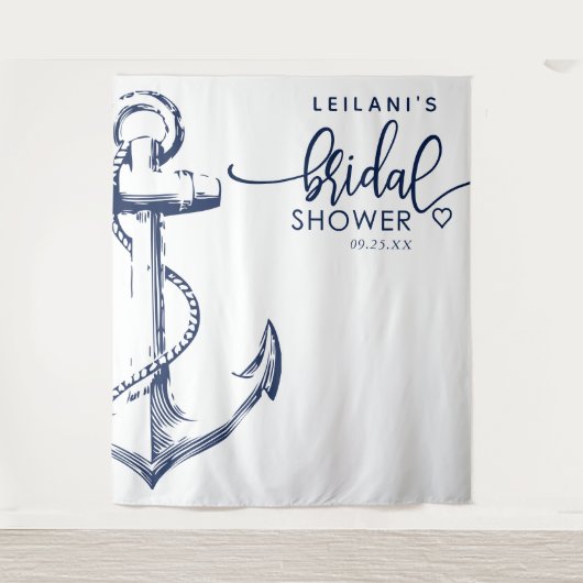 Nautic Anchor Brautparty White Wandteppich (Vorderseite)