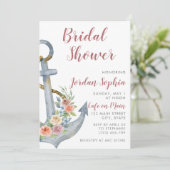 Nautic Anchor Bridal Polterabend Einladung (Stehend Vorderseite)