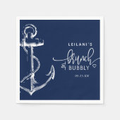 Nautic Anchor Brunch Bubbly Navy Blue Serviette (Vorderseite)
