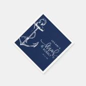 Nautic Anchor Brunch Bubbly Navy Blue Serviette (Ecke)