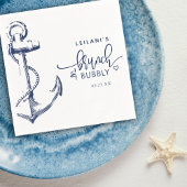 Nautic Anchor Brunch Bubbly White Serviette