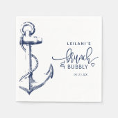 Nautic Anchor Brunch Bubbly White Serviette (Vorderseite)