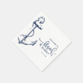 Nautic Anchor Brunch Bubbly White Serviette (Ecke)