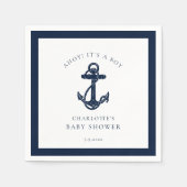 Nautic Anchor Coastal Boy Baby Shooting Paper Serviette (Vorderseite)
