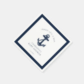 Nautic Anchor Coastal Boy Baby Shooting Paper Serviette (Ecke)