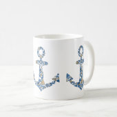 Nautic Anchor Collage Kaffeetasse (VorderseiteRechts)