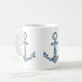 Nautic Anchor Collage Kaffeetasse (Vorderseite Links)