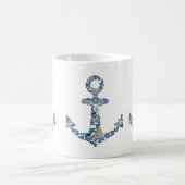Nautic Anchor Collage Kaffeetasse (Mittel)