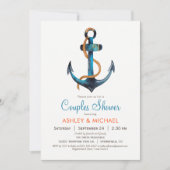 Nautic Anchor Couples Dusche Einladung (Vorderseite)