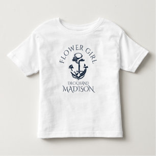 Nautic Anchor Crew Flower Girl Kleinkind T-shirt