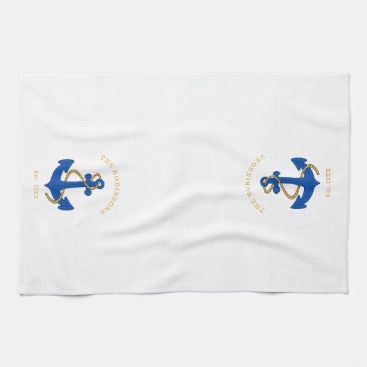 Nautic Anchor Custom Geschirrtuch (Horizontal)