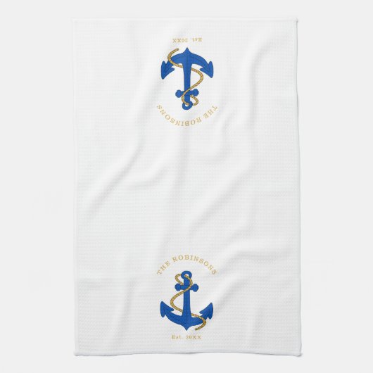 Nautic Anchor Custom Geschirrtuch (Vertikal)