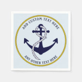 Nautic Anchor Custom Party Paper Napkins Serviette (Vorderseite)