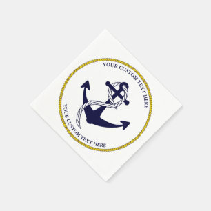 Nautic Anchor Custom Party Paper Napkins Serviette