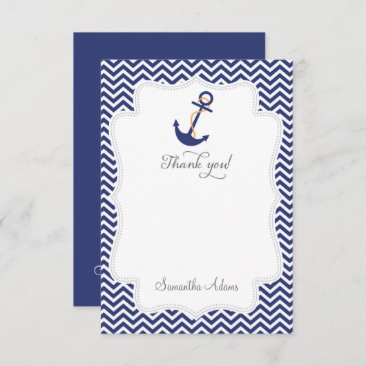 Nautic Anchor Danke Karte (Vorne/Hinten)