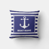 Nautic Anchor Design Navy Blue Stripe Pille Kissen (Vorderseite)