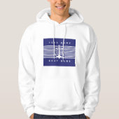 Nautic Anchor Design Navy Blue White Stripe Hood Hoodie (Vorderseite)