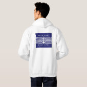 Nautic Anchor Design Navy Blue White Stripe Hood Hoodie (Schwarz voll)