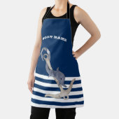 Nautic, Anchor Dolphin Navy Blau Streifen Schürze (InSitu)
