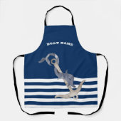 Nautic, Anchor Dolphin Navy Blau Streifen Schürze (Vorderseite)