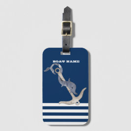 Nautic, Anchor Dolphin Navy Blue Streifen Gepäckanhänger