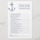 Nautic Anchor Double Sided Baby Showspiele (Vorderseite)