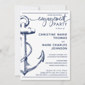 Nautic Anchor Engagement Party Hochzeit Einladung (Vorderseite)